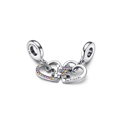 Puzzle Piece Hearts Splittable Friendship Dangle Charm 792239C01