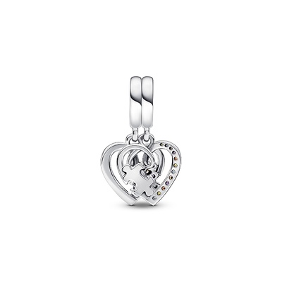 Puzzle Piece Hearts Splittable Friendship Dangle Charm 792239C01