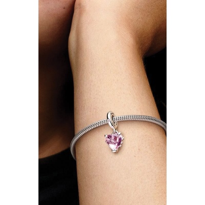 Pink Family Tree & Heart Dangle Charm 792654C01