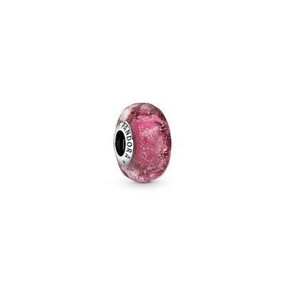 Pandora Wavy Fancy Pink Murano Glass Charm 798872C00