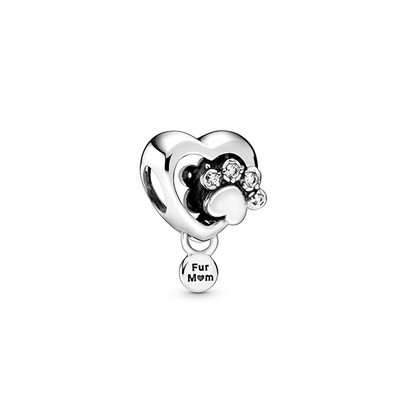 Pandora Sparkling Paw Print & Heart Charm 798873C01