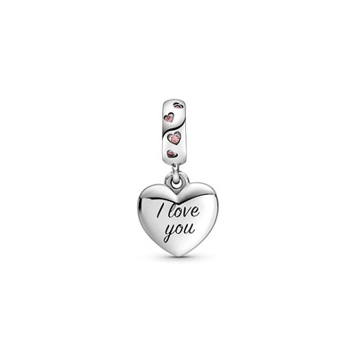 Pandora Mom Script Heart Dangle Charm 798887C01