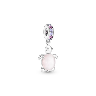 Pandora Murano Glass Pink Sea Turtle Dangle Charm 798939C02