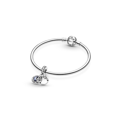 Pandora Blue Night Sky Crescent Moon & Stars, Blue Crystal & Clear