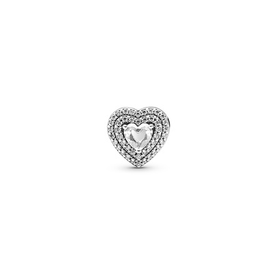 Pandora Sparkling Levelled Hearts, Clear CZ Charm 799218C01