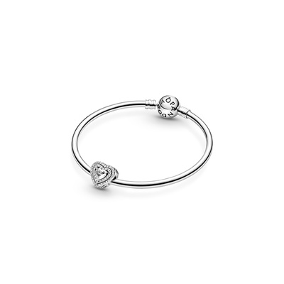 Pandora Sparkling Levelled Hearts, Clear CZ Charm 799218C01