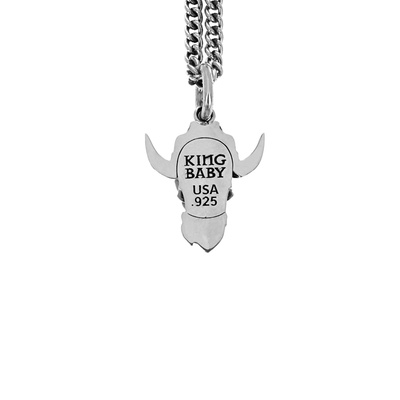 King Baby Sterling Cowboy Skull Pendant with 24'' Chain K10-5722-24
