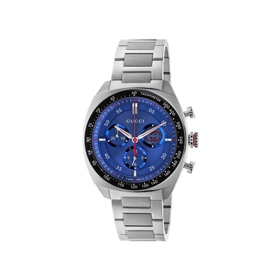 GUCCI クロノグラフ時計 ブルー Gucci Interlocking 41mm Chronograph Blue Quartz Watch YA142317