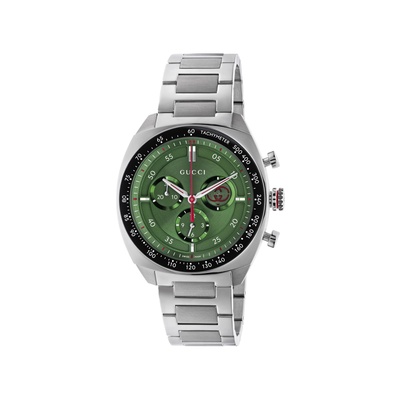 Gucci Stainless Steel Interlocking G Chronograph 41mm Green Watch