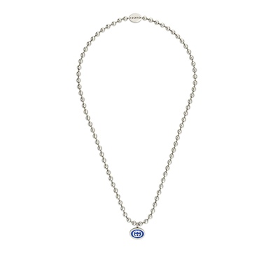 Gucci Interlocking G Boule Sterling Silver and Blue Enamel