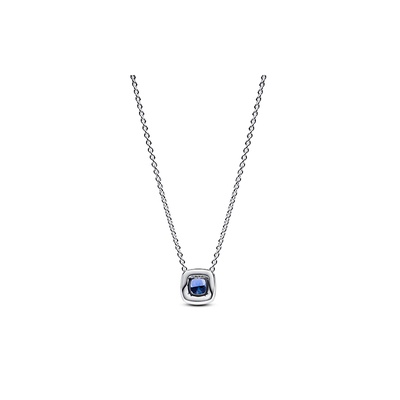 Pandora Sparkling Square Blue Halo Pendant Necklace 393560C01-45