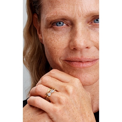 Pandora Sparkling Bow Crossover Band Ring 163511C01-60