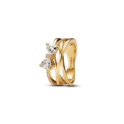 Pandora Sparkling Bow Crossover Band Ring 163511C01-54