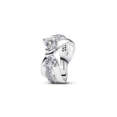 Pandora Sparkling Bow Crossover Ring 193553C01-48
