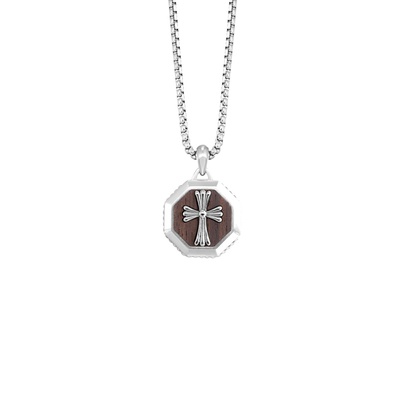 Albert's Sterling Silver 21mm St. Christopher Blue Metal