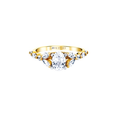 Love Story 14k Yellow Gold Diamond Semi Mount Engagement