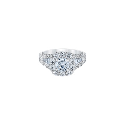 Love Story 14k White Gold Round H SI2 Center and