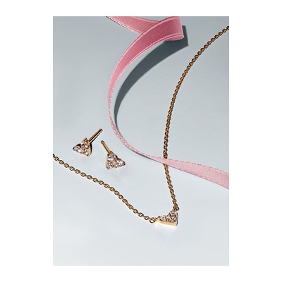 Pandora Golden Triple Stone Heart Jewelry Gift Set B802562