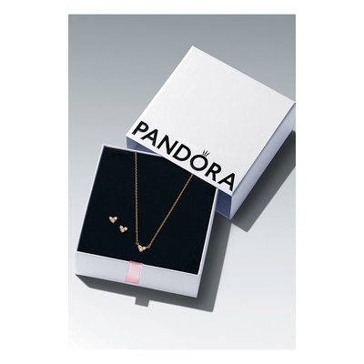 Pandora Golden Triple Stone Heart Jewelry Gift Set B802562