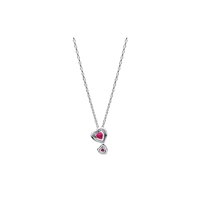 Pandora Red Halo Hearts Pendant Necklace 393658C01-60