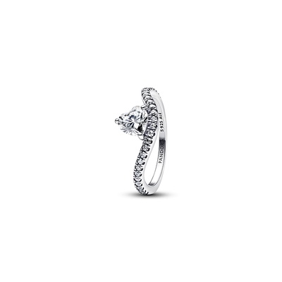 Pandora Wavy Pavé Heart Ring 193661C01-48