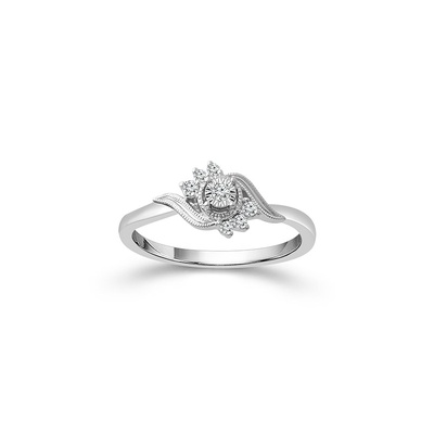Albert's Sterling Silver .09ctw Diamond Promise Ring RP-2530-A78