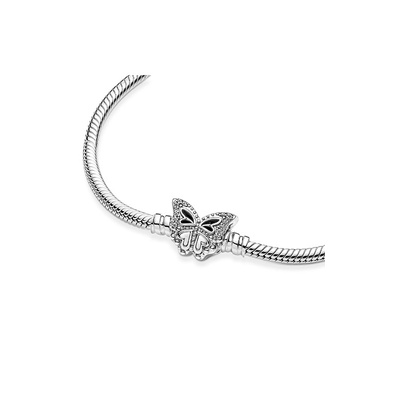 Pandora Moments Butterfly Clasp Snake Chain Bracelet 590782C01-17