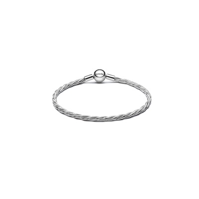 Pandora Round Pandora Clasp Twisted Snake Chain 593757C00-17