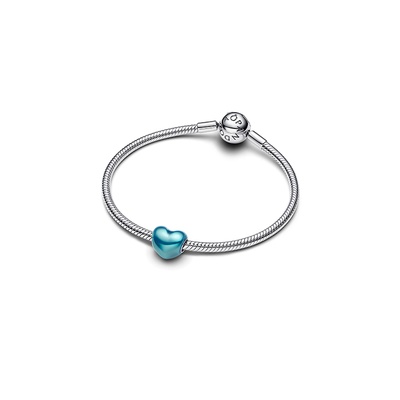 Pandora Metallic Sky Blue Heart Charm 793337C06