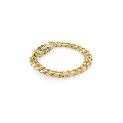 Men's 8.5" Stainless Steel Bangle Bracelet – 10mm Wide, Gold Plated, Gift Box Included