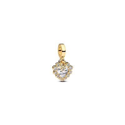 Pandora Sparkling Heart Double Dangle Charm 763765C01