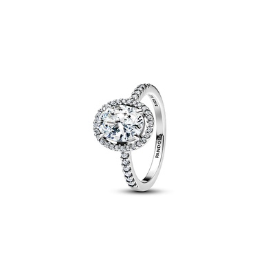 Pandora Oval Sparkling Halo Statement Ring 193777C01-48