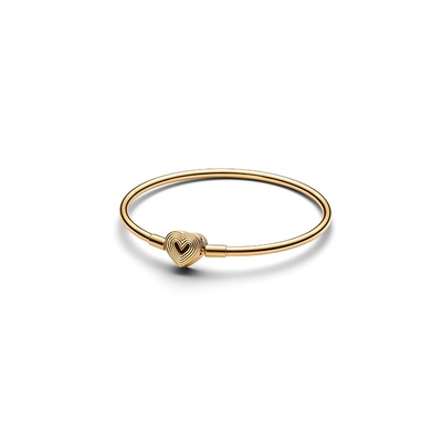 Pandora Radiating Heart Clasp Size Bangle 14k gold plating