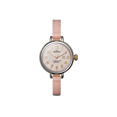 Shino Shinola Birdy 34mm Two Tone Pink Dial Watch S0120299737