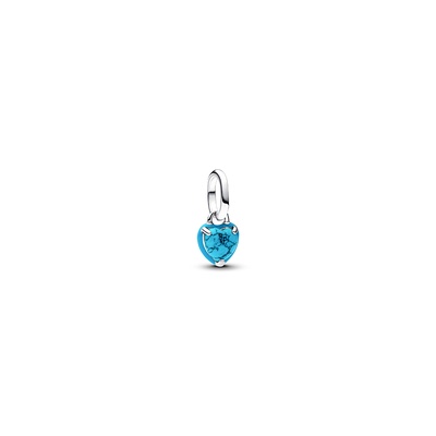 Pandora Turquoise-coloured Heart Mini Dangle Charm 793827C01