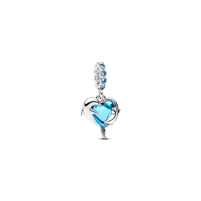 Pandora Blue Murano Glass Dolphins Dangle Charm 793924C01