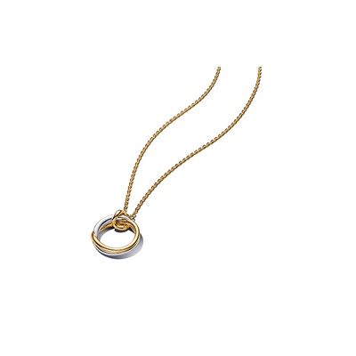 Pandora Organically Shaped Two-Tone Pendant Necklace 363882C00-45