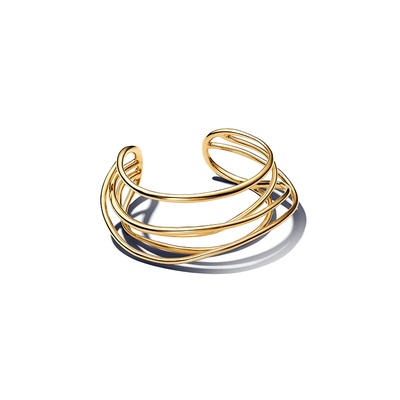 Pandora Organically Shaped Wired Open Bangle 563867C00-2