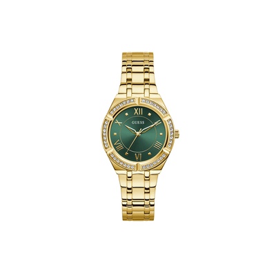 Guess Ladies' Cosmo Gold Tone 36mm Green Dial Watch GW0033L8