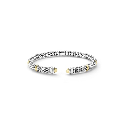 Lagos Sterling Silver and 18K Yellow Gold Signature Caviar 5MM