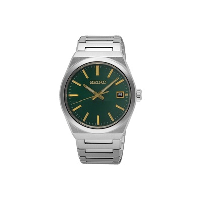 Seiko Essentials Men's 38.5mm Green Dial Watch SUR601