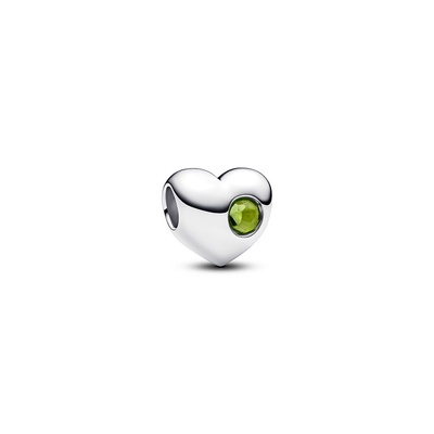 Pandora Engravable Spring Green Stone Heart Charm 794161C08