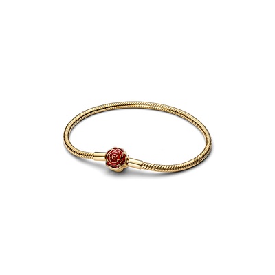 Pandora Disney Beauty and the Beast Enchanted Rose Snake Chain
