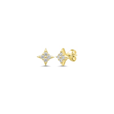 Albert's 14k Yellow Gold .33ct Diamond Star of Hope Earrings
