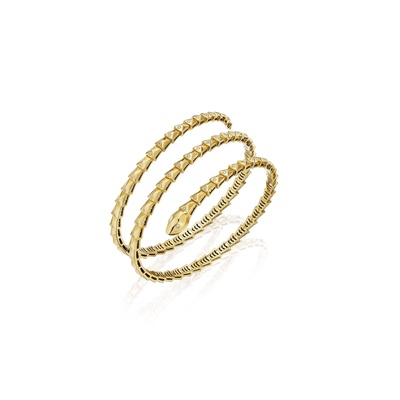 Albert's 18K Yellow Gold 6.75'' .41CTW Round Diamond Snake Coil