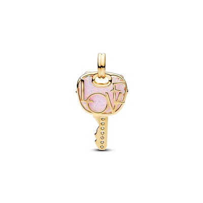 Pandora Opalescent Pink Love Key Large Dangle Charm 764349C01