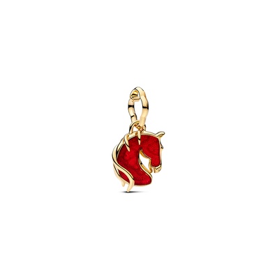 Pandora Red Fire Horse Murano Glass Dangle Charm 764431C01