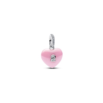 Pandora Pink Ceramic Heart Padlock Dangle Charm 794424C01