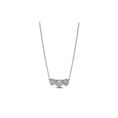 Pandora Halo Heart Trilogy Collier Necklace 394412C01-45