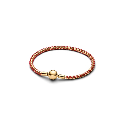 Pandora Red Cord Snake Chain Bracelet 563816C01-17